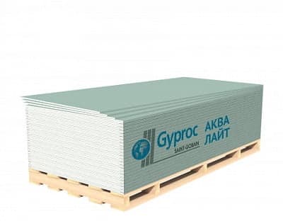 Гипсовая плита влагостойкая облегченная GYPROC АКВА ЛАЙТ (ГСП-Н3)